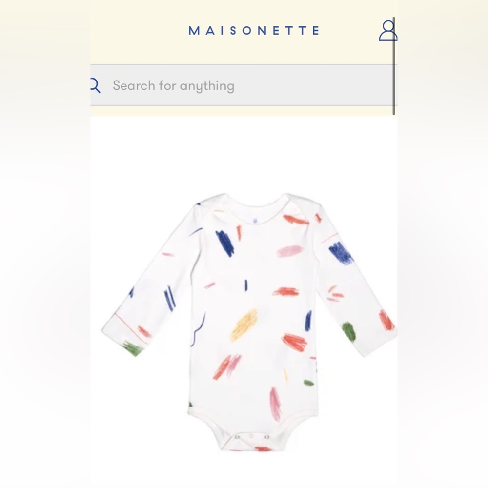 Maisonette Doodle print long sleeve bodysuit 3-6 months